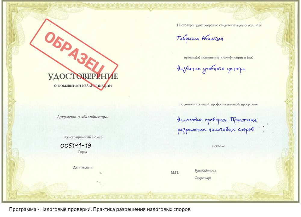 Налоговые проверки. Практика разрешения налоговых споров Бердск