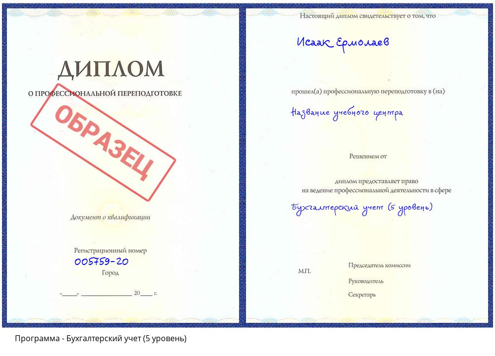 Бухгалтерский учет (5 уровень) Бердск